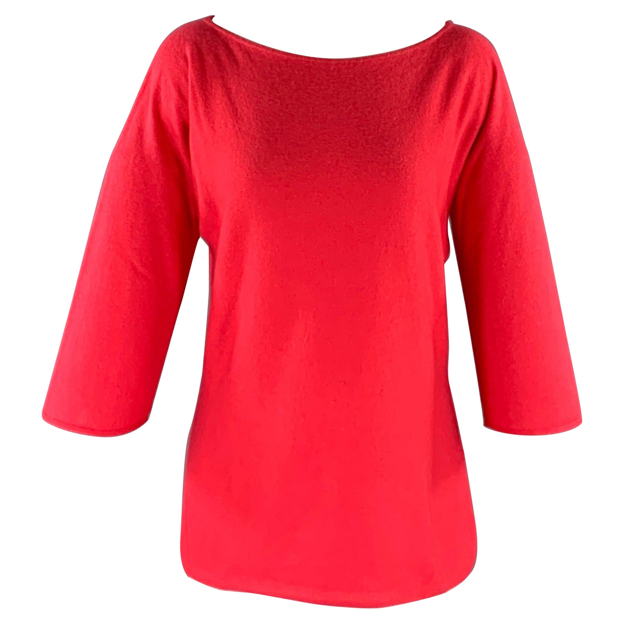 YVES SAINT LAURENT Size M Pink Coral Dolman Sleeve Pullover For Sale