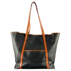 BOTTEGA VENETA Bolso Tote Negro Marrón Lona Recubierta