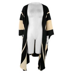 RALPH LAUREN Größe M/L Schwarz Beige Leinen Seide Color Block Strickjacke