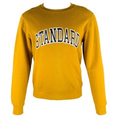 SANDRO Size S Yellow Black White Graphic Cotton Crew Neck Sweatshirt