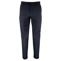 SANDRO Size 32 Navy Wool Blend Flat Front Dress Pants