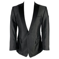 Versace Collection Taille 40 Manteau de sport à revers en acétate noir