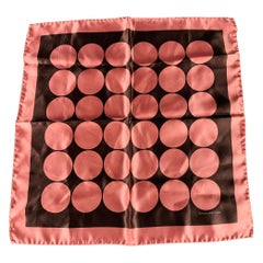 ERMENEGILDO ZEGNA Piazza da tasca in seta a pois rosa e marrone