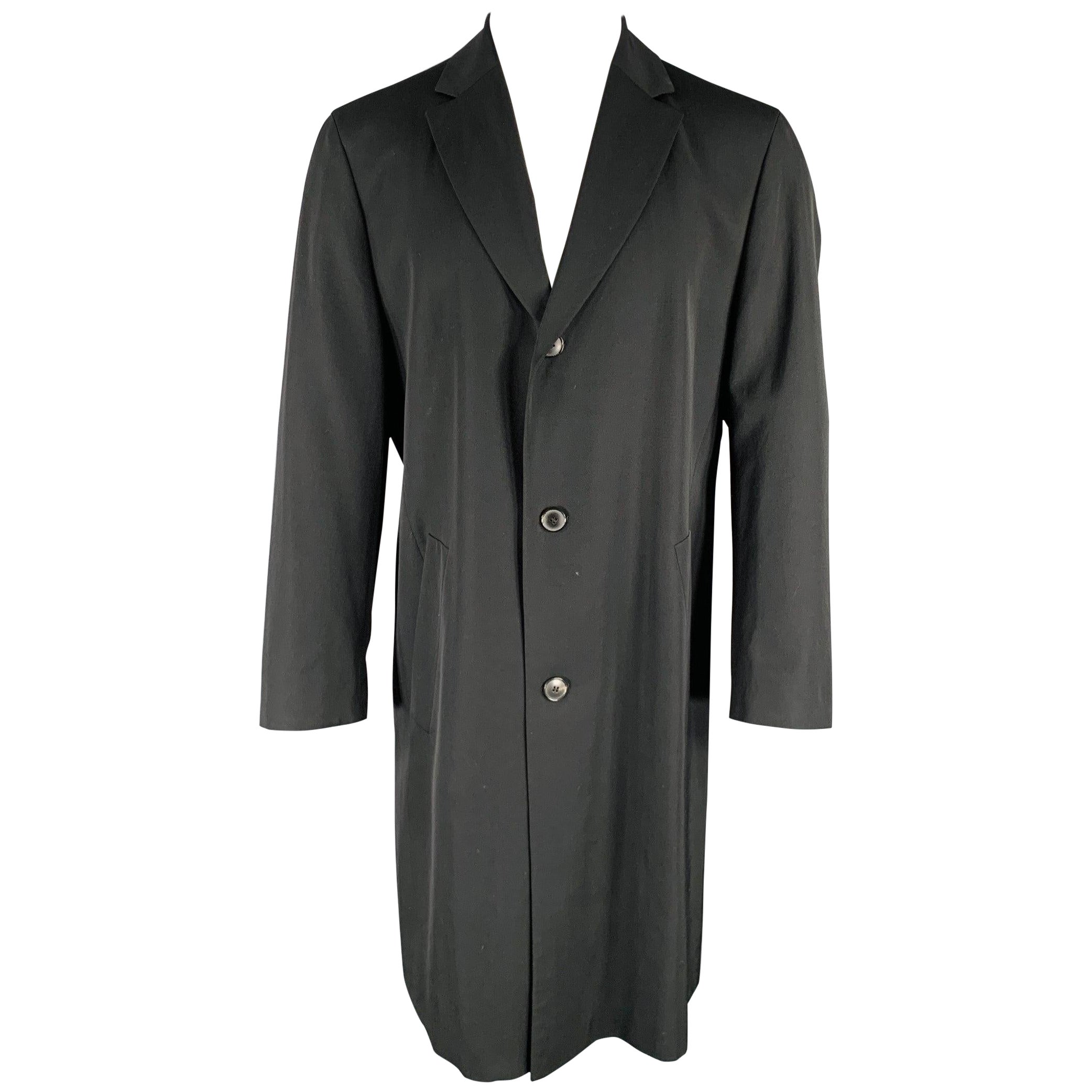 HUGO BOSS Cappotto monopetto in lana vergine nera taglia 38