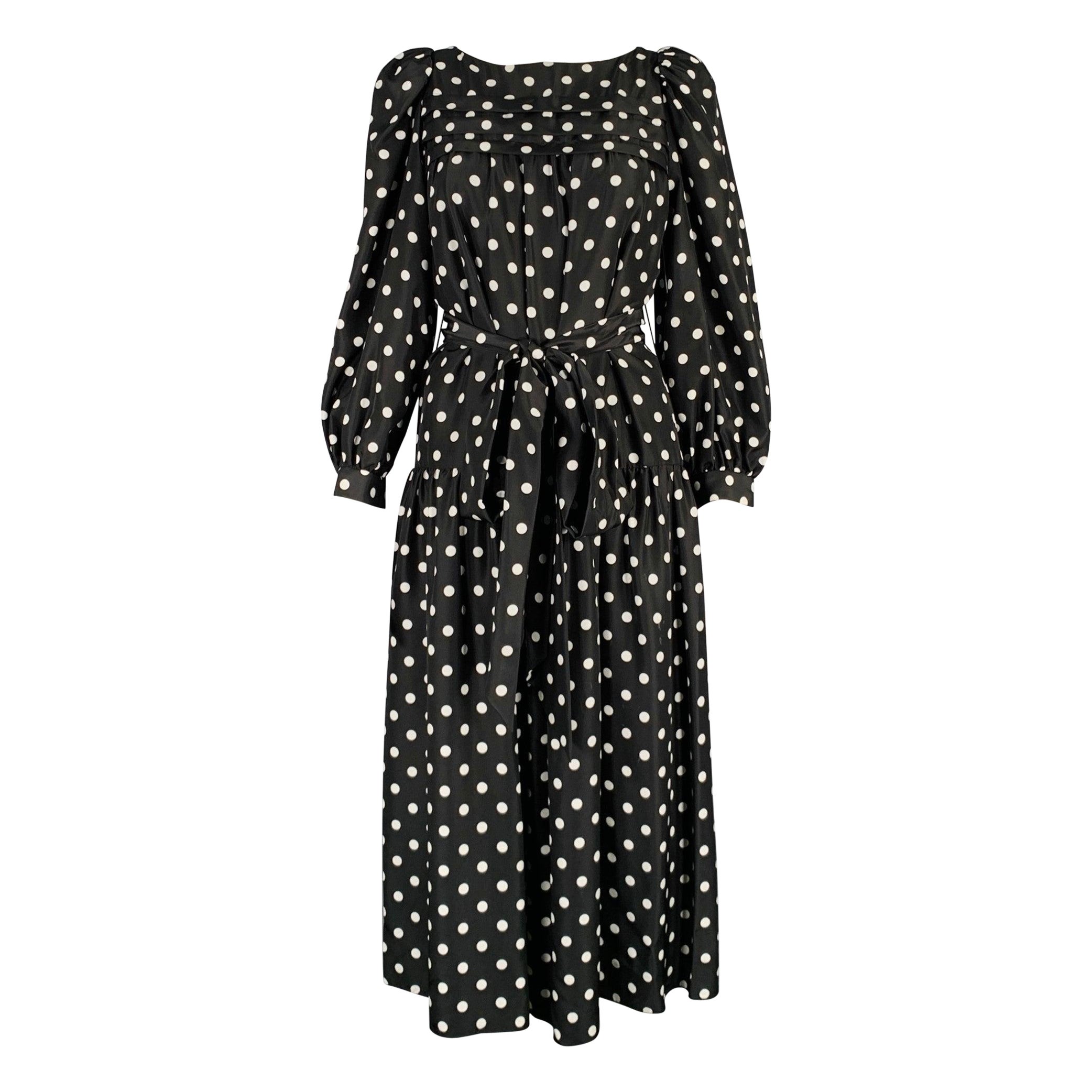 MARC JACOBS Talla 2 Vestido en línea A de lunares de seda blanca y negra en venta