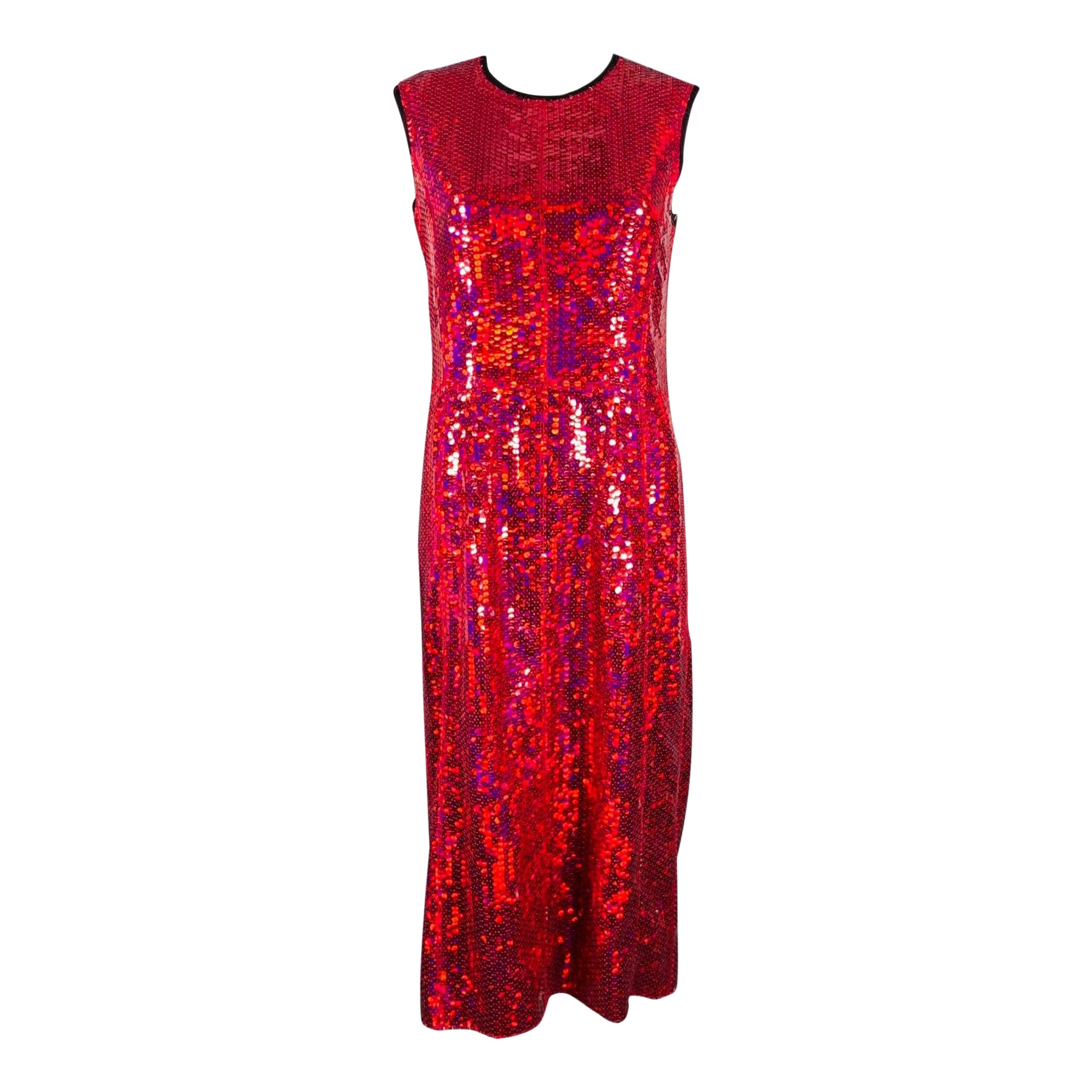 MARC JACOBS Size 0 Red Polyester Sequined Shift Dress