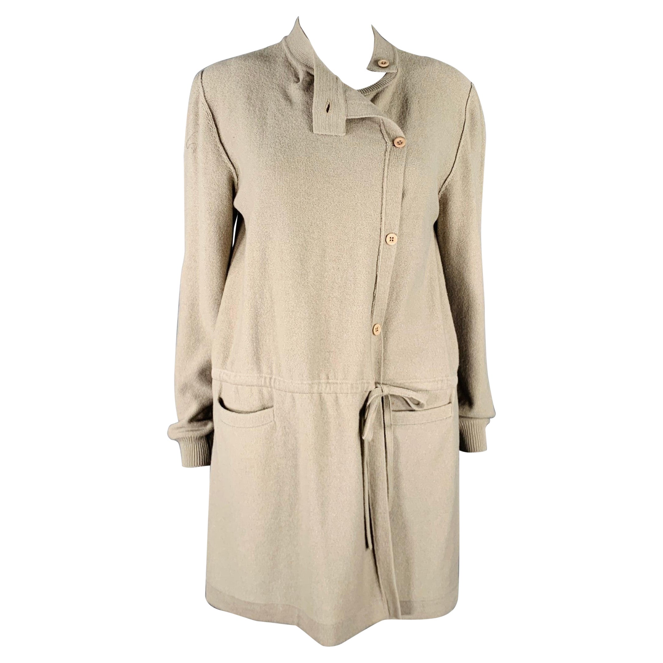 SONIA RYKIEL Size 4 Beige Taupe Belted Knit Cardigan
