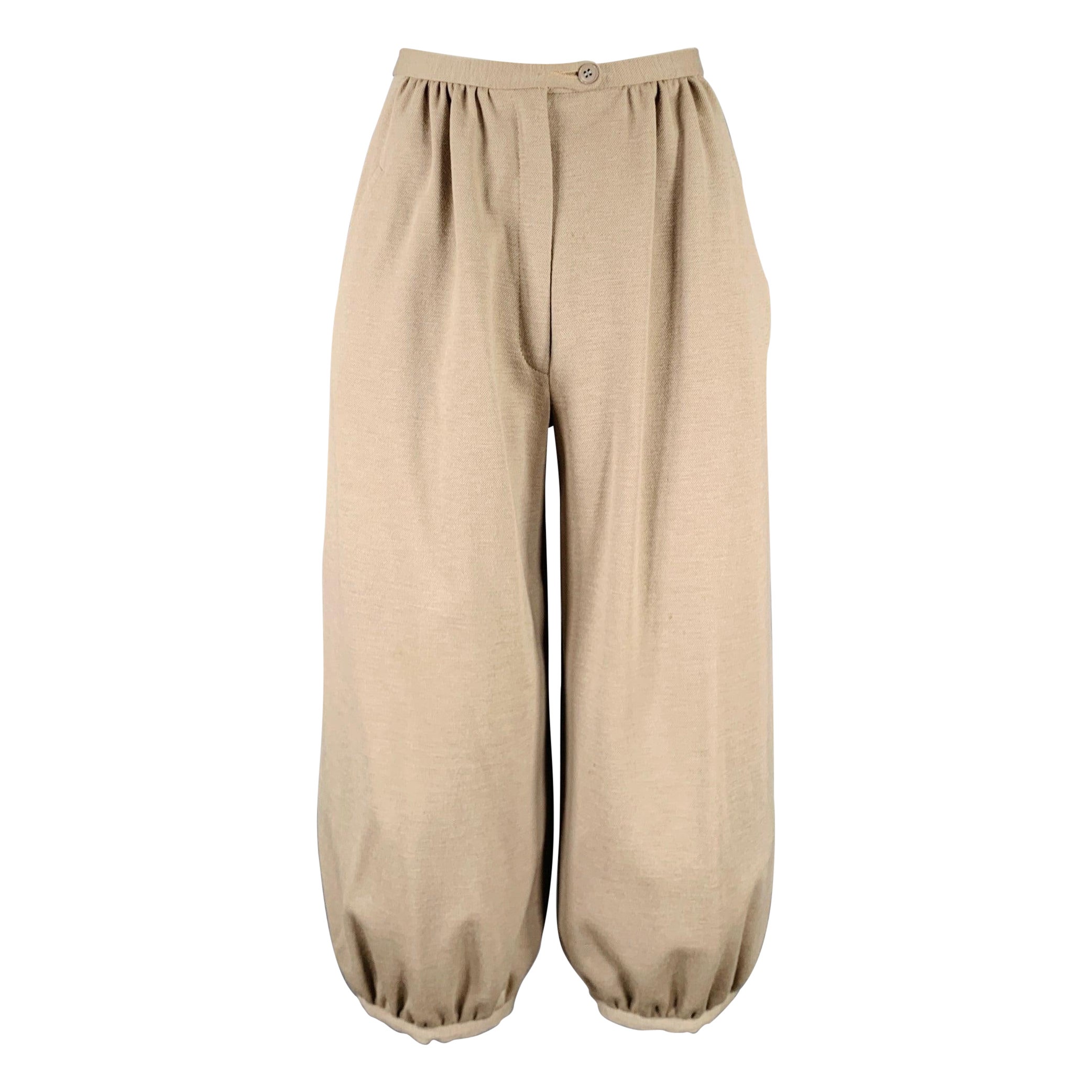 SONIA RYKIEL Size S Grey Taupe Wool Cropped Casual Pants