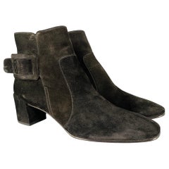 ROGER VIVIER Taglia 9 Stivali con tacco grosso in camoscio nero