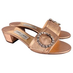 Sandales JIMMY CHOO taille 8,5 en cuir rose doré