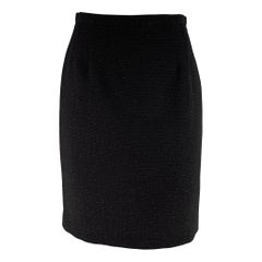 GIORGIO ARMANI Taille 4 Jupe crayon en laine polyamide noire brillante