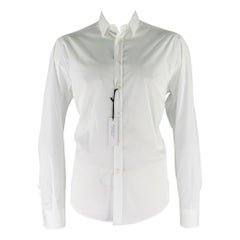 Versace Collection Taille XL Chemise à manches longues en coton mélangé blanc