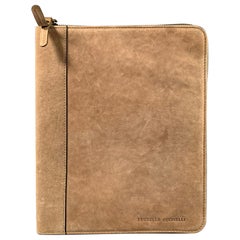 Brunello Cucinelli Custodia per iPad in pelle color taupe Pelletteria