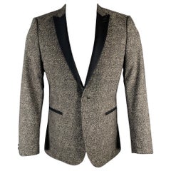 THE KOOPLES Größe 38 Grau Schwarz Baumwolle Blend Peak Lapel Sport Mantel