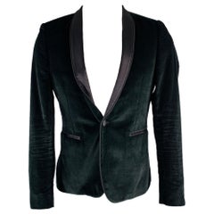 THE KOOPLES Größe 38 Schwarzer Samt-Baumwoll-Samt-Schal Sportmantel
