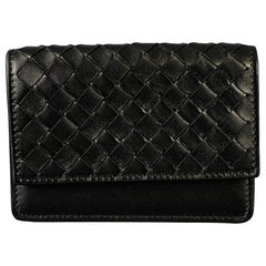 BOTTEGA VENETA Cartera de piel tejida negra