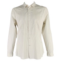 PAUL SMITH Size XXL Grey Beige Stripe Cotton Button Up Long Sleeve Shirt