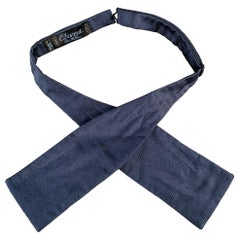 CHARVET Navy Textured Silk Bow Tie