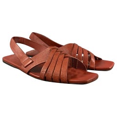 The Row taglia 8 Sandali piatti in pelle marrone
