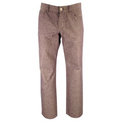 LORO PIANA Size 36 Purple Cotton Button Fly Casual Pants