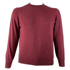 BRUNELLO CUCINELLI Taglia M Maglione girocollo in lana e cashmere bordeaux