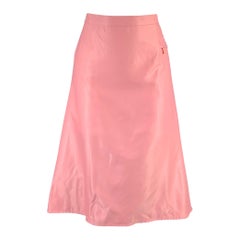 YOHJI YAMAMOTO Talla M Rosa Sólido Un bolsillo Falda a media pierna