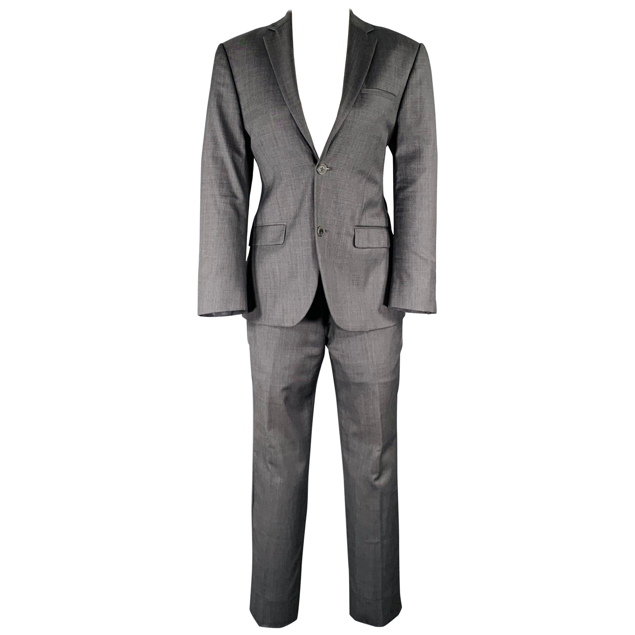 CALVIN KLEIN COLLECTION Size 34 Grey Wool Notch Lapel Suit