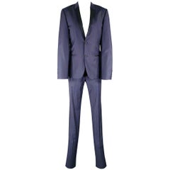 CALVIN KLEIN COLLECTION Size 34 Navy Black Wool Shawl Lapel Tuxedo