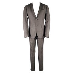 JOHN VARVATOS Talla 40 Traje de un solo pecho de lana gris marengo con cabeza de clavo