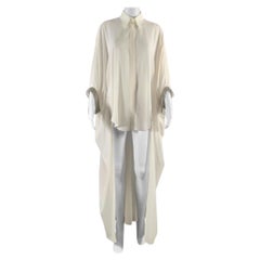 BRUNELLO CUCINELLI Size XS White Silver Silk Elastane Embellishment Dress Top