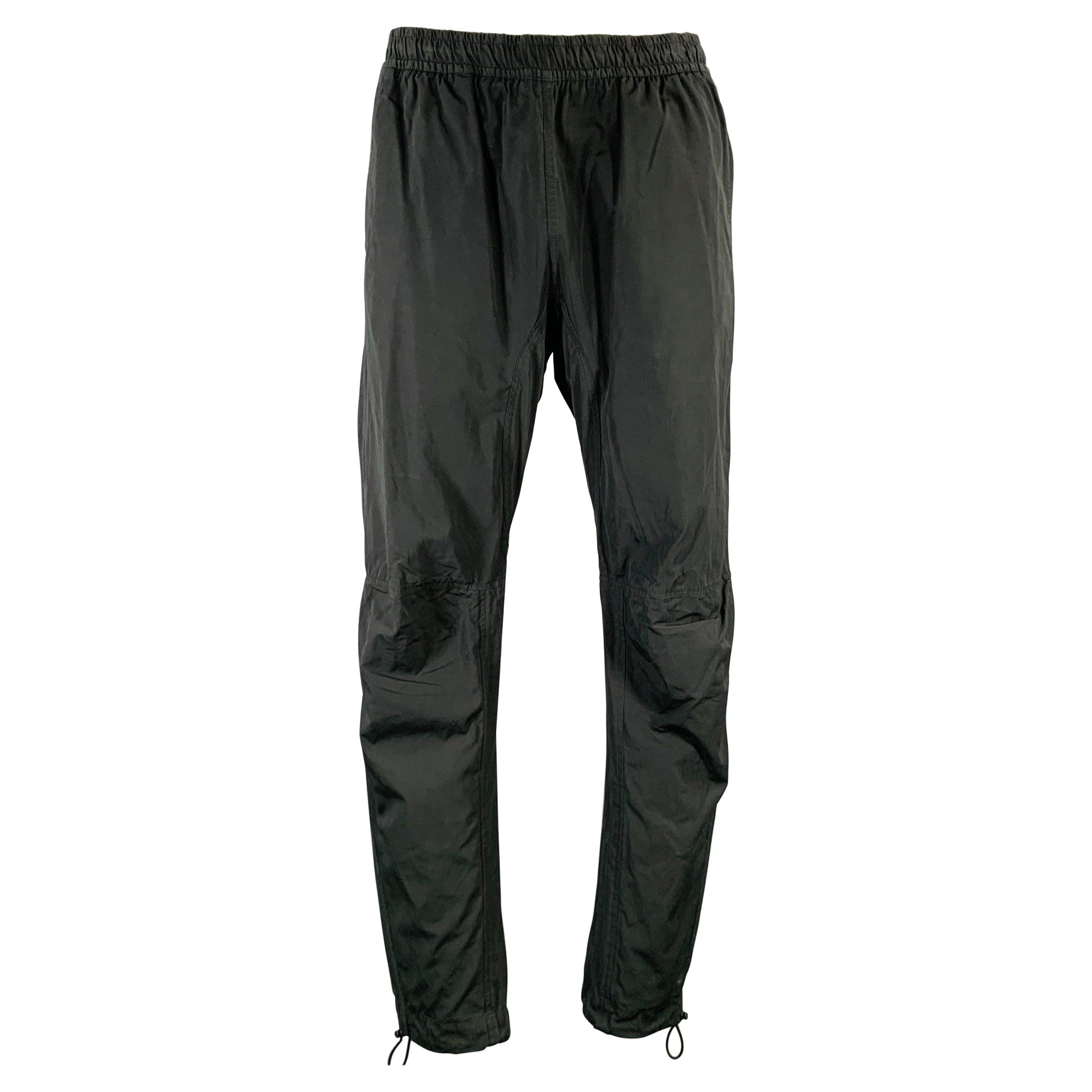 BOTTEGA VENETA Size 34 Black Cotton Blend Elastic Waistband Casual Pants For Sale