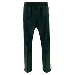 BOTTEGA VENETA Size L Forest Green Off White Wool Blend Casual Pants