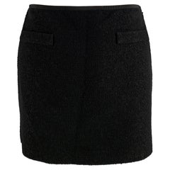 MIU MIU Size 2 Black Virgin Wool Blend Mini Skirt