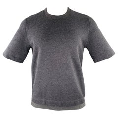 MARNI Größe S Graues Kurzarm-T-Shirt aus Baumwoll- Nylon mit kurzen Ärmeln