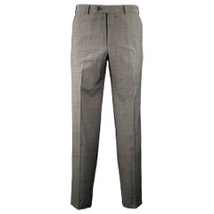 ARMANI COLLEZIONI Talla 34 Negro Gris Pantalones de vestir de frente plano