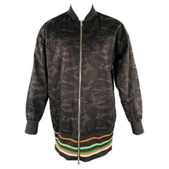 RAF SIMONS Size 38 Black Grey Oversized Camo Cotton Zip Up Coat