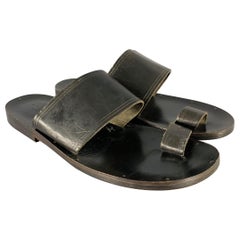 JOHN VARVATOS Größe 10 Schwarze Ledersandalen