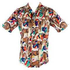 PENDLETON Size M Multi Color Equestrian 2 Pockets Camp Shirt