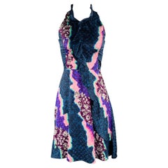 PETER PILOTTO Vestido Halter Floral Multicolor Azul Talla 2