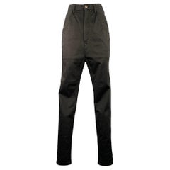 KAPITAL Size S Black Cotton Polyurethane Drop Crotch Casual Pants