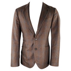 BRUNELLO CUCINELLI Größe 38 Braun Blau Karierter Sportmantel mit Revers