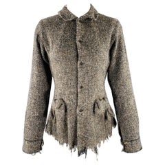 Junya WatanabeE Size M Brown Tan Rayon Silk Raw Edge Cardigan