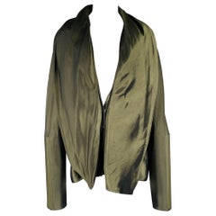 HAIDER ACKERMANN Size 8 Olive Green Rayon Jacket