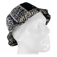 Cappello a secchiello in misto cotone con bandana bianca e nera Kapital