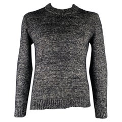 STEPHAN SCHNEIDER Größe XL Grau Schwarzer Pullover aus Baumwollmischung mit Rundhalsausschnitt aus Strick