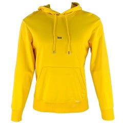 HELMUT LANG AW 18/19 Size S -TAXI- Yellow Cotton Hooded Sweatshirt