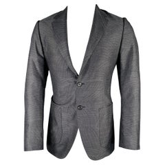 LOUIS VUITTON Size 40 Grey Swirls Wool Silk Sport Coat
