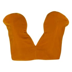 SAINT LAURENT 2021 Size 6 Orange Viscose Blend Corset Dress Top