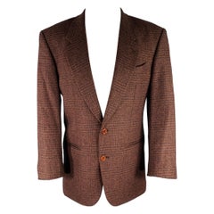 MISSONI Größe 38 Brown Schwarz Glenplaid Schurwolle Oversized Sport Mantel