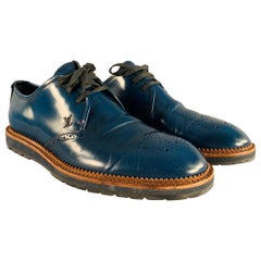 LOUIS VUITTON Taglia 9,5 Scarpe in pelle traforata blu reale Up&Up
